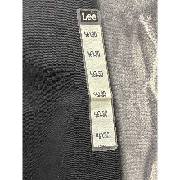 NEW Lee Mens 46/30 Plain Front Chino Pants Black Cotton Office Wear Business - Picture 10 of 11